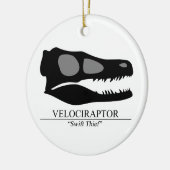 Velociraptor Skull Keramikornament (Links)