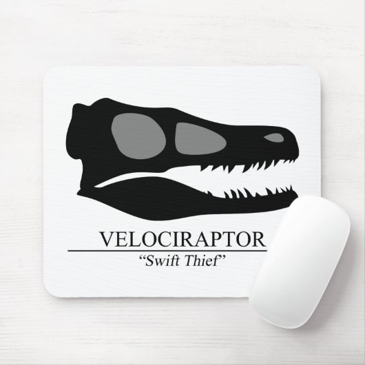 Velociraptor Skull Mousepad (Mit Mouse)