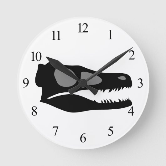 Velociraptor Skull Runde Wanduhr (Vorderseite)