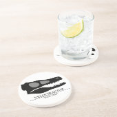 Velociraptor Skull Sandstein Untersetzer (Seite)