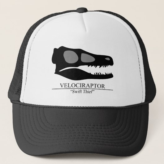 Velociraptor Skull Truckerkappe (Vorderseite)