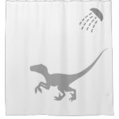 Velociraptor versteckt sich hinter Ihrem Duschvorh Duschvorhang (Vorderseite)