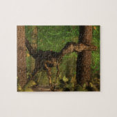 Velociraptordinosaurier im Wald Puzzle (Horizontal)