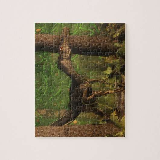 Velociraptordinosaurier im Wald Puzzle (Vertikal)