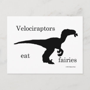 velociraptors eat fairies postkarte