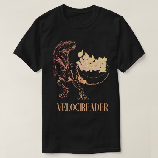 Velocireader Phantastisch Velociraptor Reader Dino T-Shirt (Design vorne)