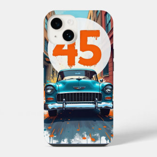 Velocity of 45: Eine Retro-Feier in Bewegung iPhone 14 Hülle