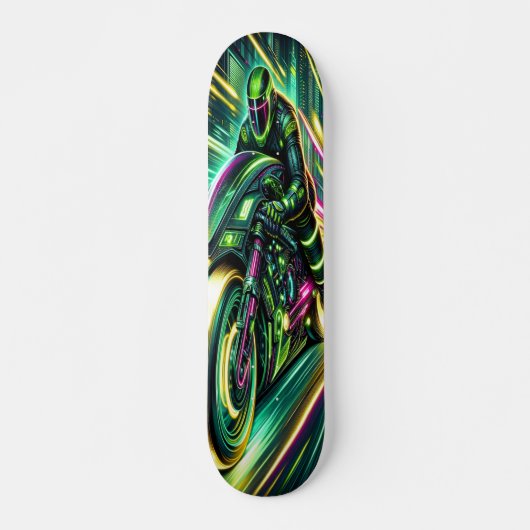 "Velocity Rush: Cyberpunk-Racer Skateboard (Vorne)