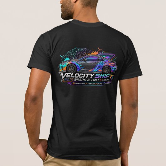 Velocity Shift Vinyl-Wraps & Tint Custom-Grafik T-Shirt (Rückseite)