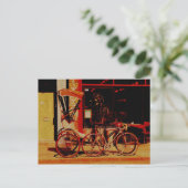 Velorickshaw Vintage Postkarte (Stehend Vorderseite)