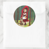 Velusa Red Riding Hood Runder Aufkleber (Tasche)