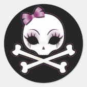 VelusaSkullie Runder Aufkleber (Vorderseite)