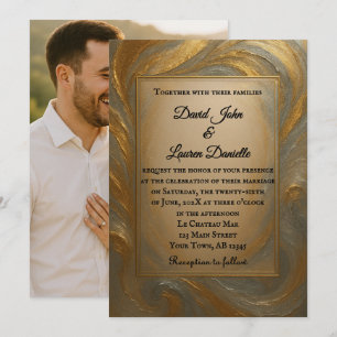 Velvet Alloy Foto Hochzeit Einladung