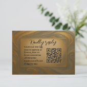 Velvet Alloy QR Code Wedding RSVP Card Karte (Stehend Vorderseite)