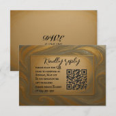 Velvet Alloy QR Code Wedding RSVP Card Karte (Vorne/Hinten)