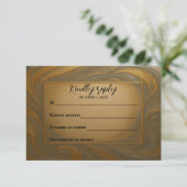Velvet Alloy Wedding RSVP Card (Stehend Vorderseite)