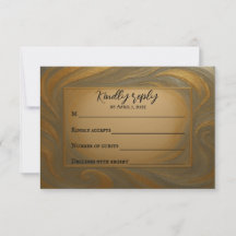 Velvet Alloy Wedding RSVP Card