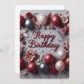 Velvet Birthday Liebe Einladung (Vorne/Hinten)