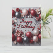 Velvet Birthday Liebe Einladung (Stehend Vorderseite)