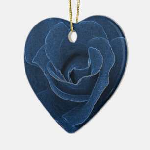 Velvet-blaue Rose Keramik Ornament