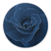 Velvet-blaue Rose Keramikknauf (Vorderseite)