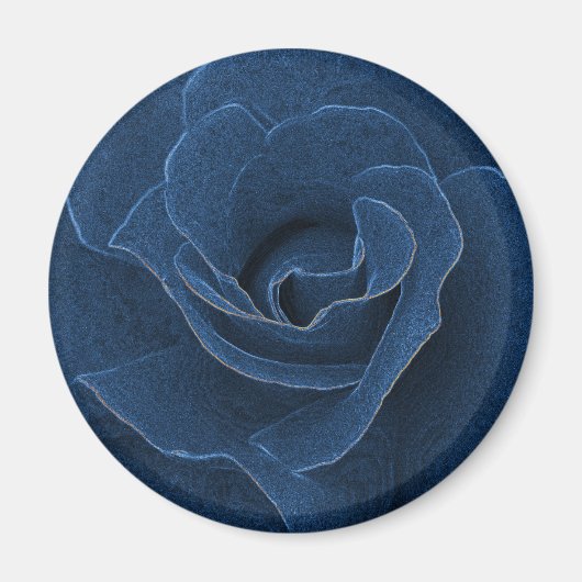 Velvet-blaue Rose Magnet (Vorne)