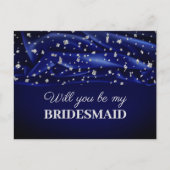 Velvet Blue Silk wird meine Bridesmaid sein Postkarte (Vorderseite)