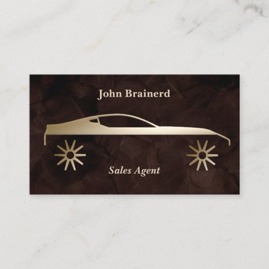 Velvet Chocolate & Gold Auto Business Card Visitenkarte (Vorderseite)