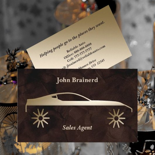 Velvet Chocolate & Gold Auto Business Card Visitenkarte