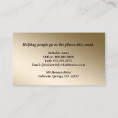 Velvet Crimson Red & Gold Auto Business Card Visitenkarte (Rückseite)