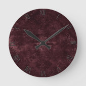 Velvet Damaskus| Plane Lila Grunge Floral Runde Wanduhr (Vorderseite)