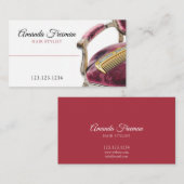 Velvet Dark Sessel Gold Comb Haar Stylist Visitenkarte (Vorne/Hinten)