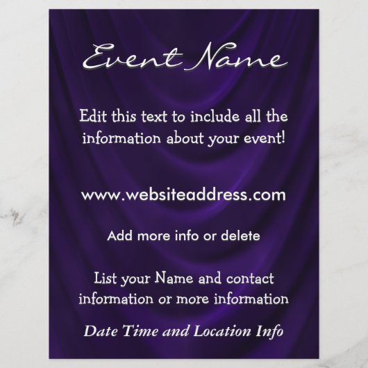 Velvet-Drachen für benutzerdefinierte Veranstaltun Flyer (Hinten)