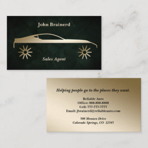 Velvet Emerald Green & Gold Auto Business Card Visitenkarte