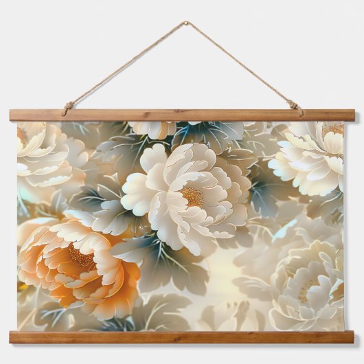 Velvet Fall Whispers Botanisch Wandteppich Mit Holzrahmen (Vorne)