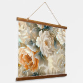 Velvet Fall Whispers Botanisch Wandteppich Mit Holzrahmen (Gewinkelt)