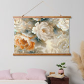 Velvet Fall Whispers Botanisch Wandteppich Mit Holzrahmen (Schlafzimmer)