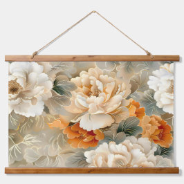 Velvet Fall Whispers Botanisch Wandteppich Mit Holzrahmen