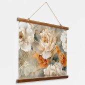 Velvet Fall Whispers Botanisch Wandteppich Mit Holzrahmen (Gewinkelt)