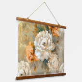 Velvet Fall Whispers Botanisch Wandteppich Mit Holzrahmen (Gewinkelt)