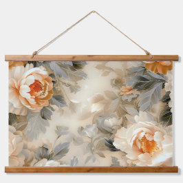 Velvet Fall Whispers Botanisch Wandteppich Mit Holzrahmen