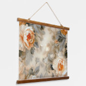 Velvet Fall Whispers Botanisch Wandteppich Mit Holzrahmen (Gewinkelt)