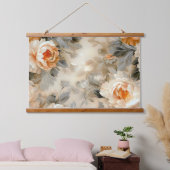 Velvet Fall Whispers Botanisch Wandteppich Mit Holzrahmen (Schlafzimmer)