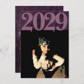 Velvet Grad | Amethyst Lila Moody Grunge Foto Einladung (Vorne/Hinten)