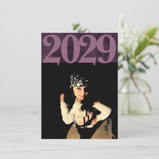 Velvet Grad | Amethyst Lila Moody Grunge Foto Einladung (Stehend Vorderseite)