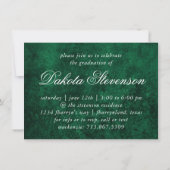 Velvet Grad | Emerald Green Jewel Tone Grunge Einladung (Rückseite)