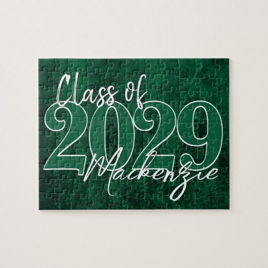 Velvet Grad | Emerald Green Jewel Tone Grunge Puzzle (Horizontal)