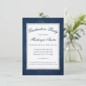 Velvet Grad | Navy Blue Modern Watercolor Party Einladung (Stehend Vorderseite)