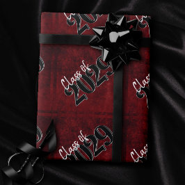Velvet Grad | Ruby Red Crimson Grunge Abschluss Geschenkpapier
