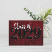 Velvet Grad | Ruby Red Crimson Jewel Tone Grunge Einladung (Stehend Vorderseite)